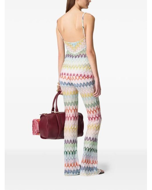 Missoni White V-Neck Zig-Zag Top