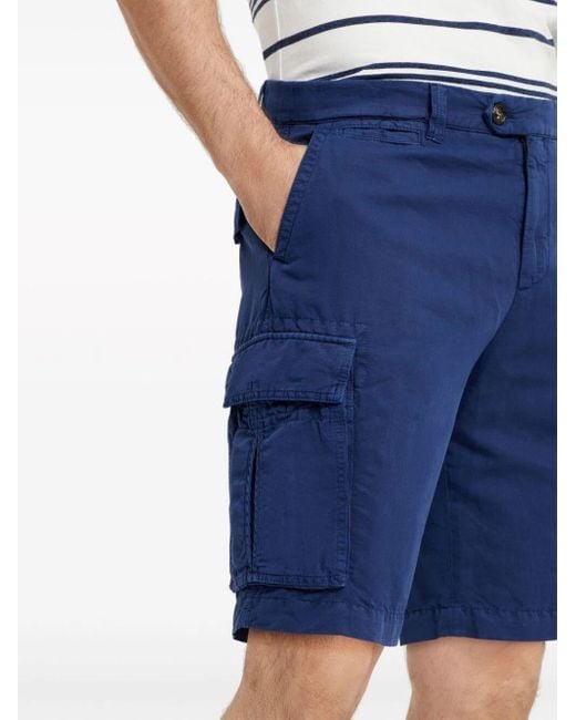 Brunello Cucinelli Blue Mid-rise Cargo Shorts for men