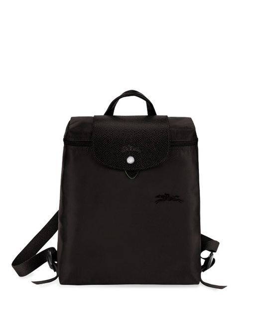 Longchamp Black `le Pliage Green` Unisex Backpack
