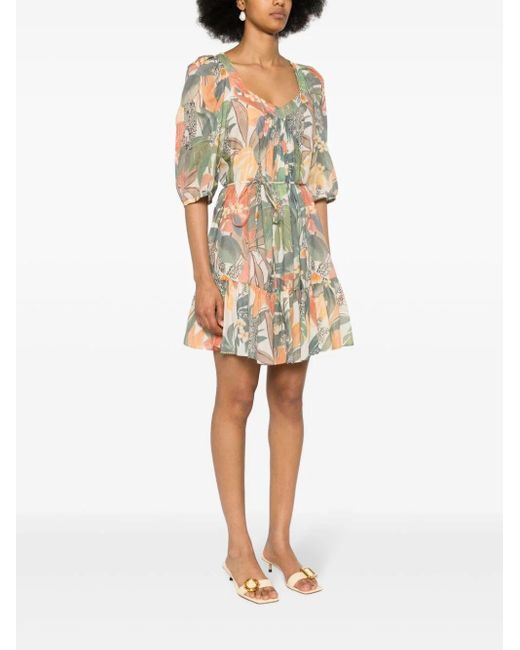 `Jungle Fever` Print Short Dress With Belt di Twin Set in Multicolor