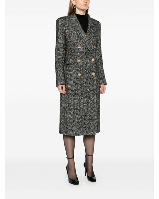 Tagliatore Gray Herringbone Coat