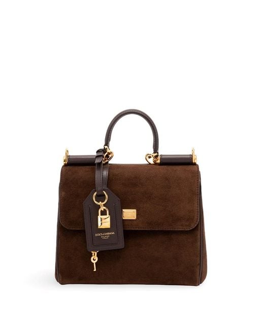 Dolce & Gabbana Brown Small 'My Sicily' Handbag