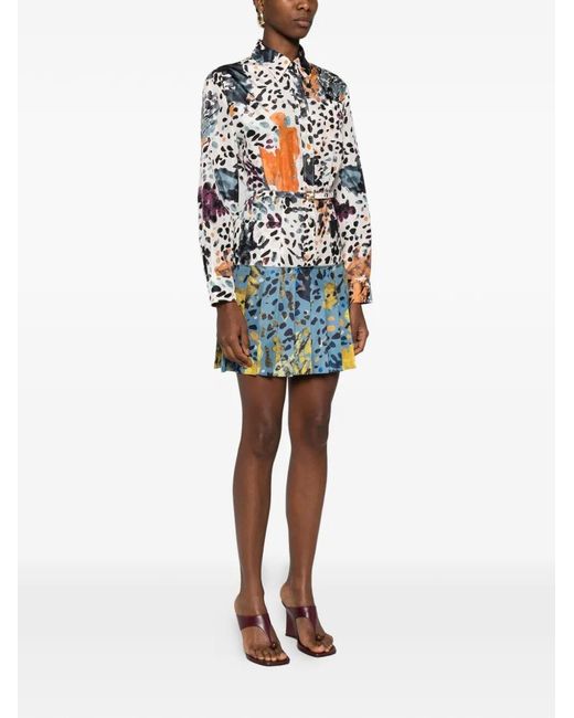 Fendi Blue 'Falena' Print Dress