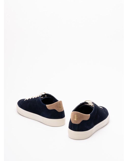Brunello Cucinelli Blue Suede Sneakers for men
