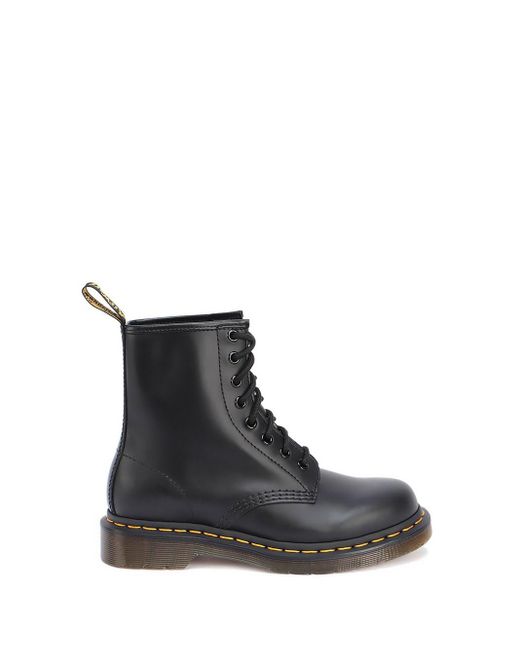 Dr. Martens Black `1460` Leather Lace-Up Boots
