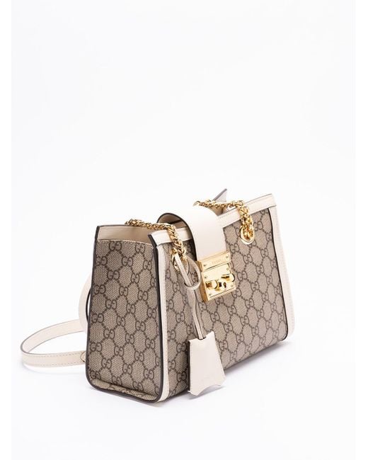 Gucci White `Padlock` Small `Gg` Shoulder Bag