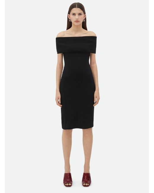 Bottega Veneta Black Off-The-Shoulder Dress
