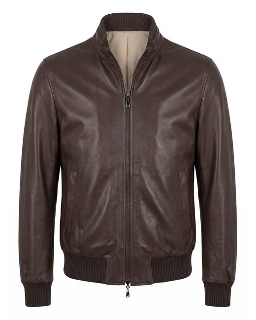 Barba Napoli Brown Leather Jacket for men