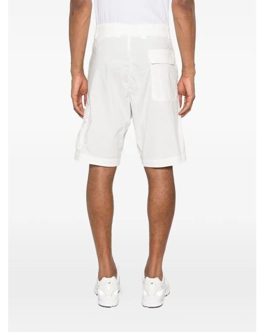 C P Company White Bermuda Cargo for men