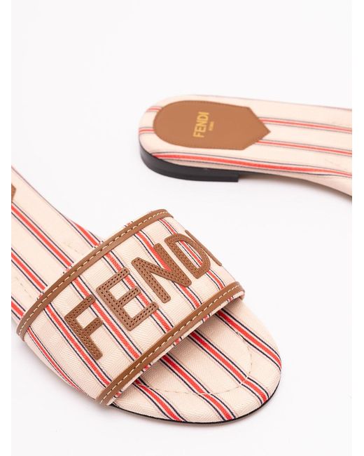 Fendi Pink 'Ff' Slides