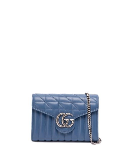 Gucci Blue Mini 'Gg Marmont Matelassã' Bag