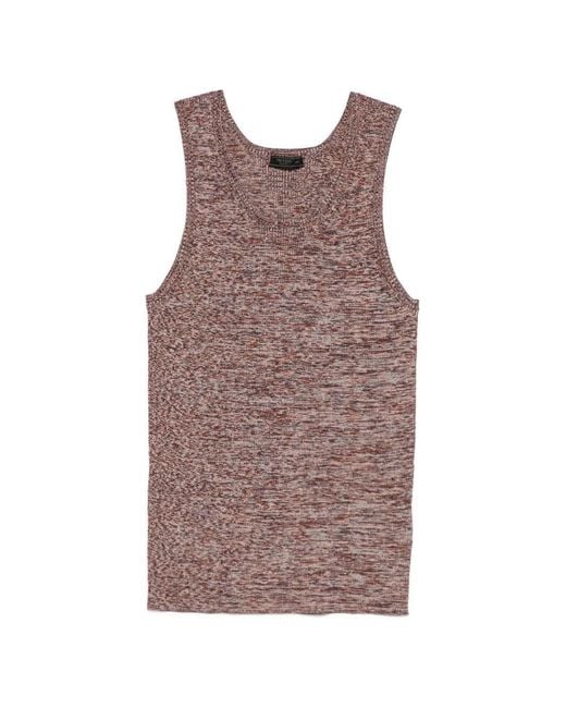 Prada Brown Cotton Tank Top for men
