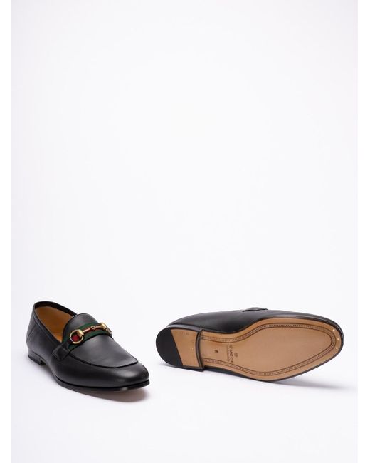 Gucci White `Horsebit` Loafers With `Web` for men
