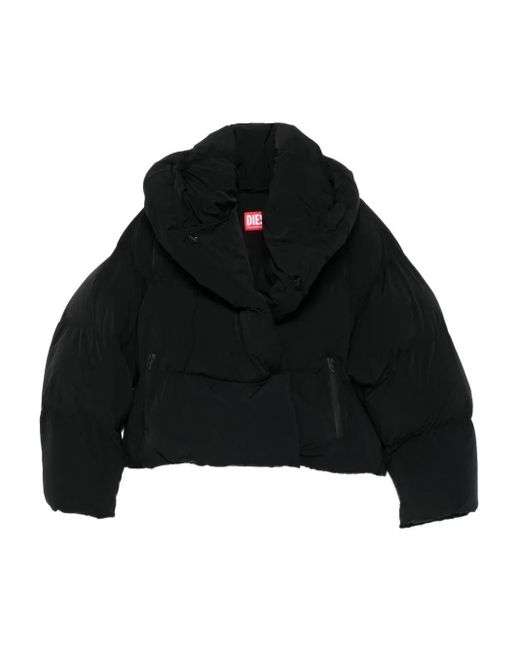 Giacca Trapuntata A Collo Alto di DIESEL in Black