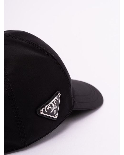 Prada Black Re-Nylon Baseball Cap for men
