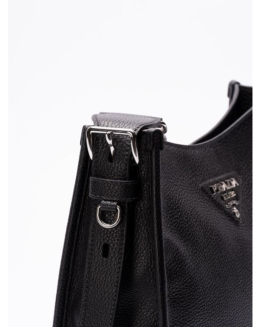 Prada Black Triangle-logo Hobo Shoulder Bag