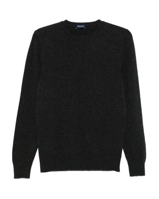 Drumohr Black Long Sleeve Crew-Neck Sweater for men