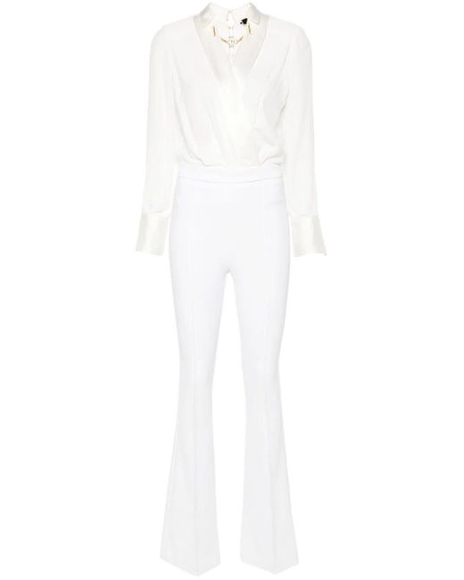 Elisabetta Franchi White Chain-Embellished Jumpsuit