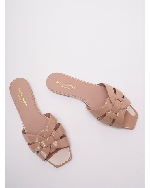Saint Laurent Pink 'Tribute' Flat Sandals