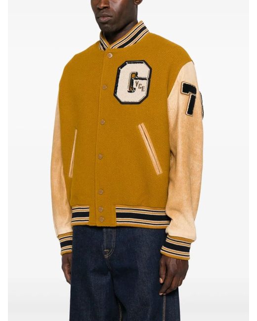 Golden Goose Deluxe Brand Metallic 'Journey' Bomber Jacket With Patches for men