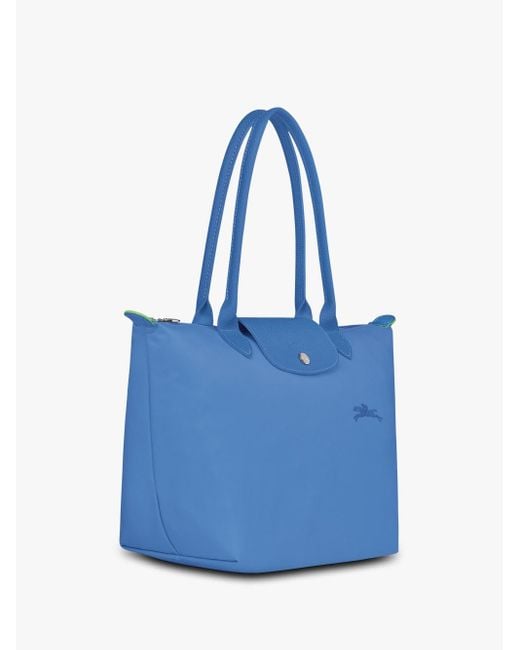 Longchamp Blue `Le Pliage` Medium Tote Bag
