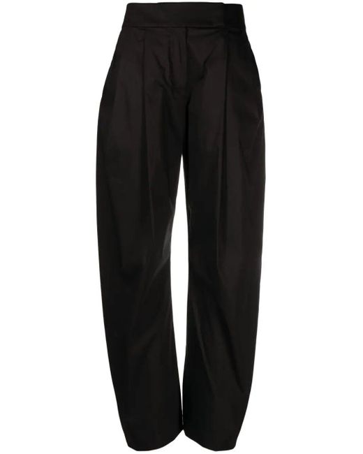 Pinko Black High-waisted Wide-leg Trousers