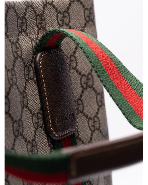 Gucci Brown `Gg Supreme` Tote Bag for men