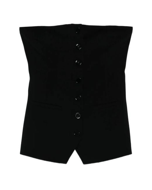 Patrizia Pepe Black Button Top