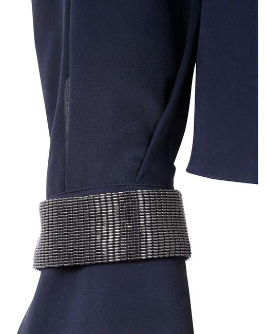 Brunello Cucinelli Blue Turtle Neck Blouse
