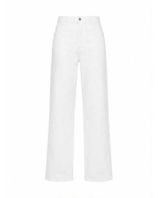 Patrizia Pepe White Straight High Waist Jeans
