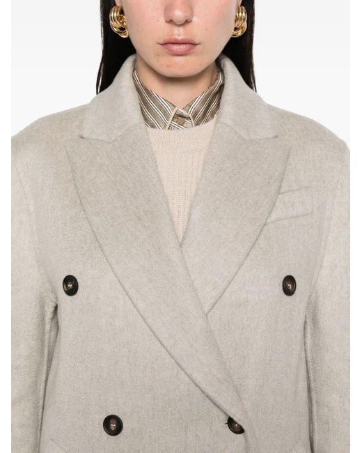 Brunello Cucinelli Gray Cashmere Overcoat