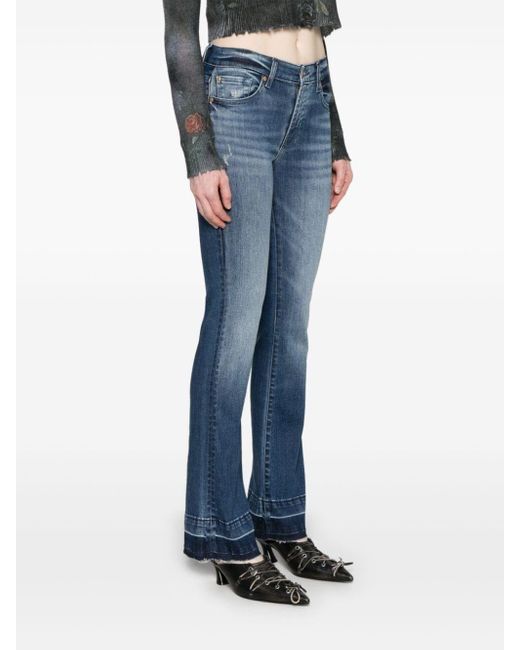 7 For All Mankind Blue Tailorless Mid-rise Bootcut Jeans