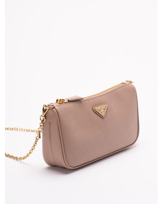 Prada Pink Saffiano Leather Shoulder Bag