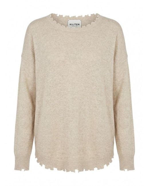 Kujten White 'Mela' Round Neck Sweater