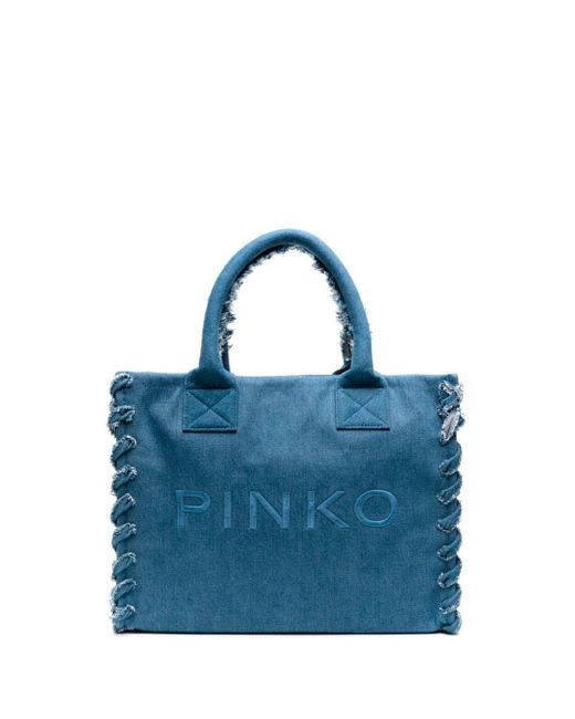 Pinko Blue `Beach` Denim Shopping Bag