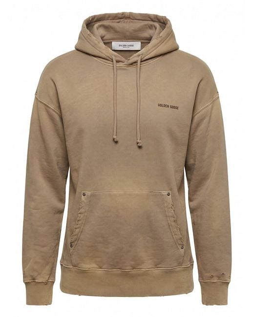 Golden Goose Deluxe Brand Natural Hoodie With Embroidery for men