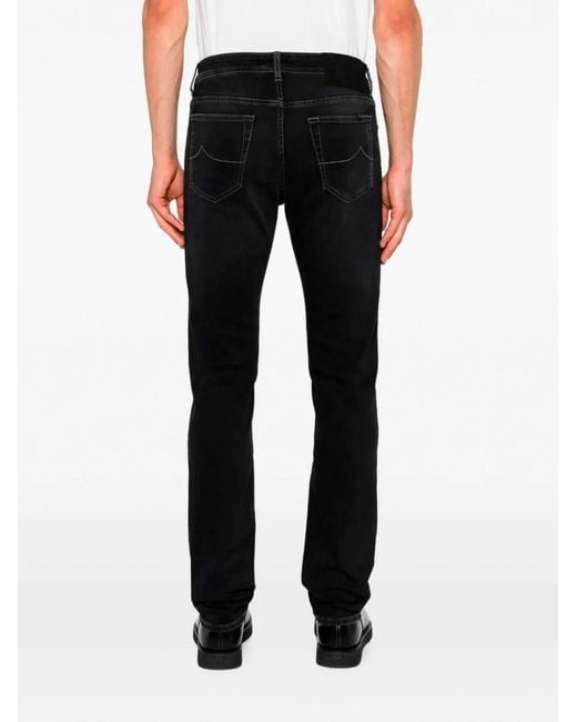 Jacob Cohen Black 'Bard' Slim Fit 5-Pocket Pants for men