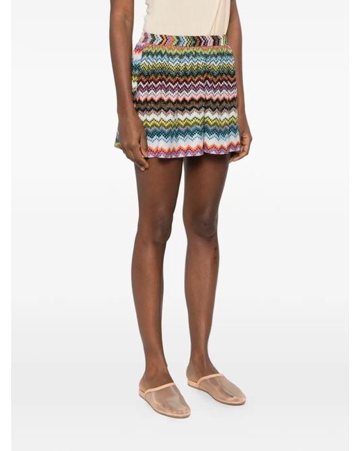 Missoni Red Short À Chevrons