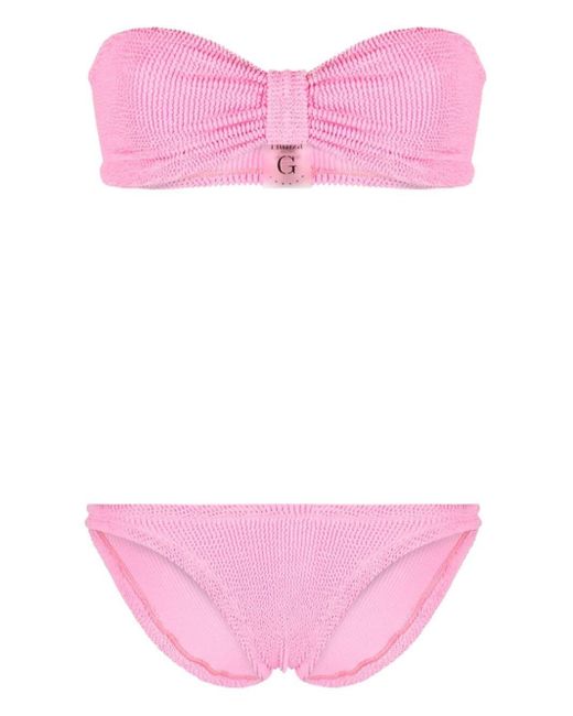 Hunza G Pink Jean Crinkled Bikini