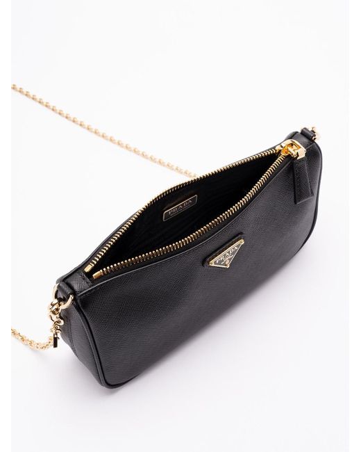 Prada White Saffiano Leather Shoulder Bag