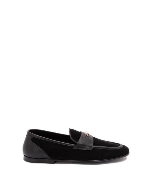 Dolce & Gabbana Black Suede Loafers for men