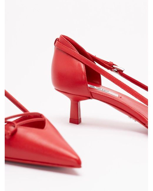 Prada Red Leather Pumps