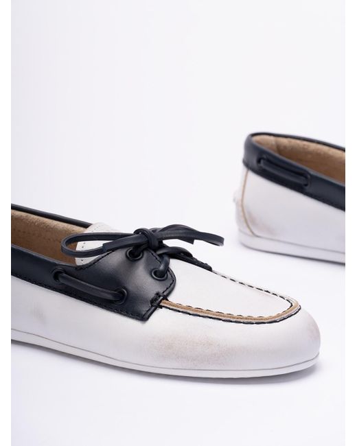 Miu Miu White Leather Loafers