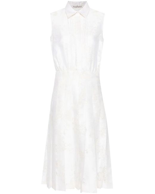 Ermanno Scervino White Fil-coupé Plated Dress