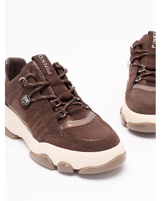 Pinko Brown 'Athena 01' Sneakers