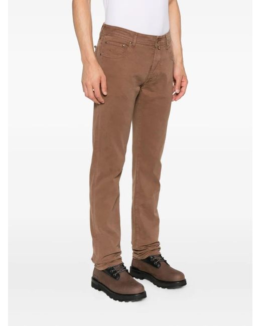 'Bard' 5-Pocket Slim Fit Pants di Jacob Cohen in Brown da Uomo