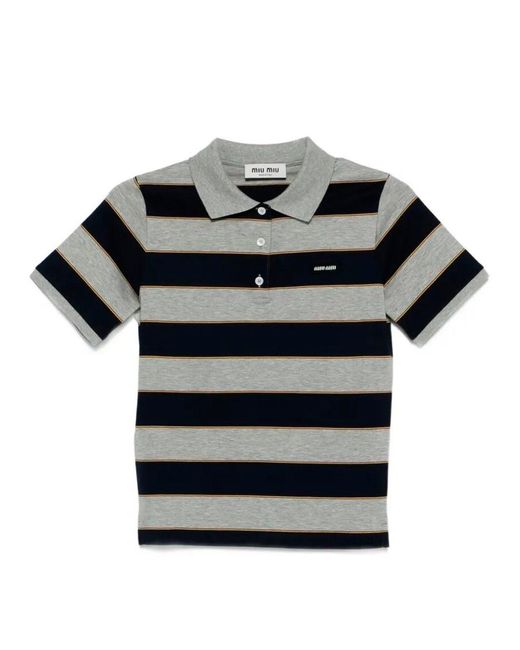 Miu Miu Black Polo Neck T-Shirt