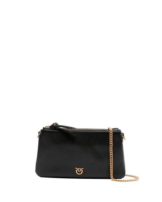 Pinko Black Leather Mini Double Bag
