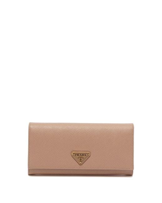 Prada Natural Large Saffiano Leather Wallet