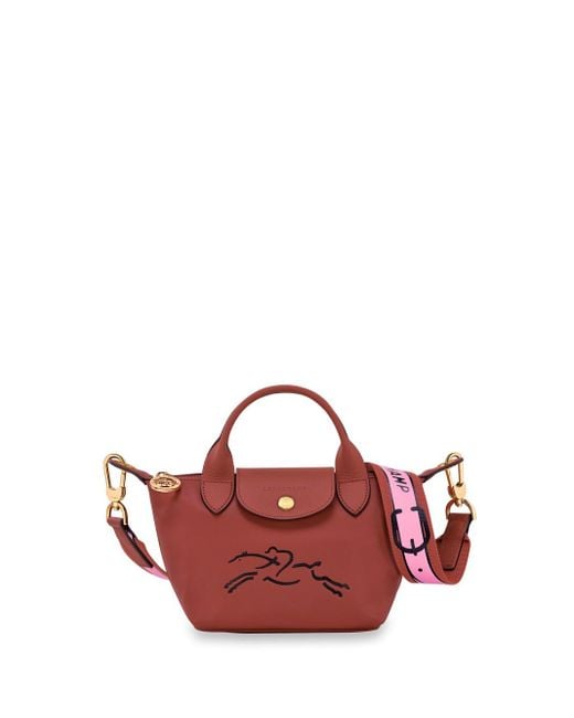 Longchamp Pink `le Pliage Jockey` Extra Small Handbag